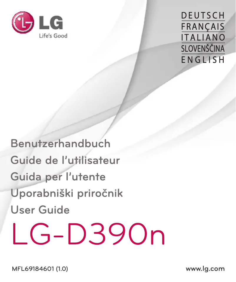 Page 1 de la notice Manuel utilisateur LG LG-D390N