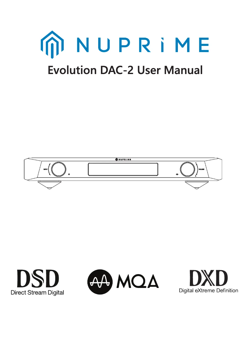 Page 1 de la notice Manuel utilisateur NuPrime Evolution DAC-2