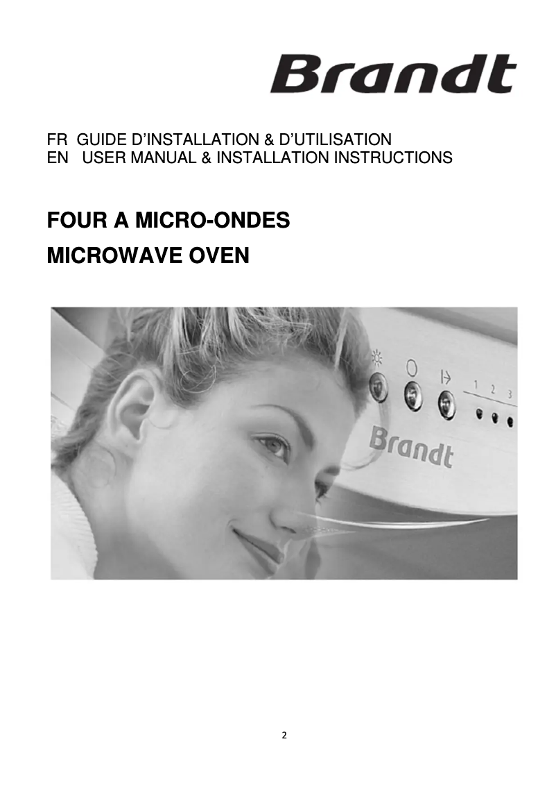Page 1 de la notice Manuel utilisateur Brandt ME1507X