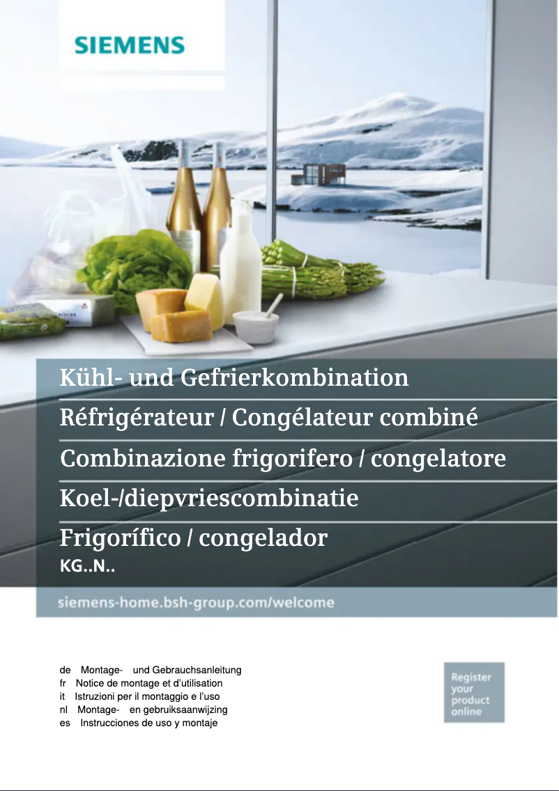 Page 1 de la notice Manuel utilisateur Siemens iQ300 KG36NVL3A