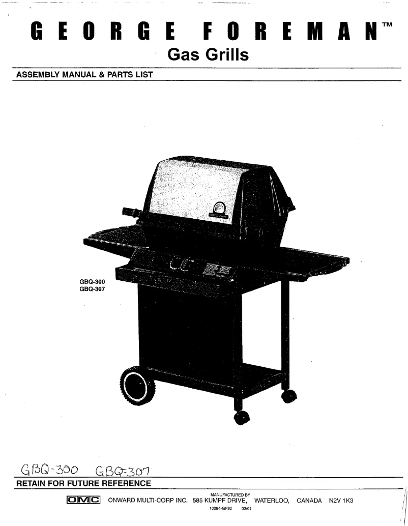 Página 1 del manual Manual de usuario George Foreman GBQ300