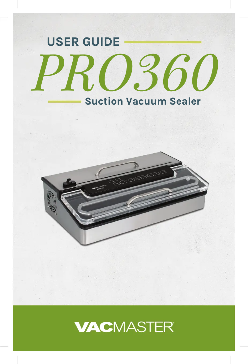 Page n°1 - Manuel utilisateur Vacmaster PRO360