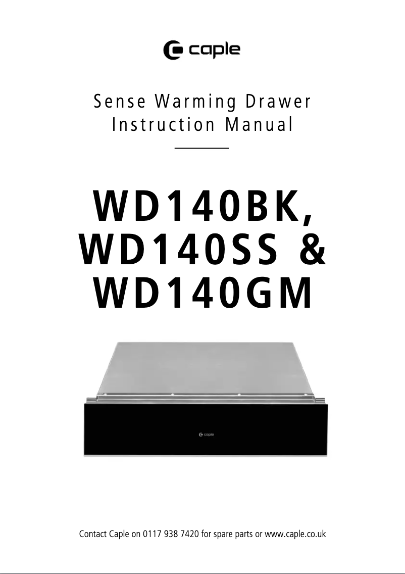 Page 1 de la notice Manuel utilisateur Caple WD140BG