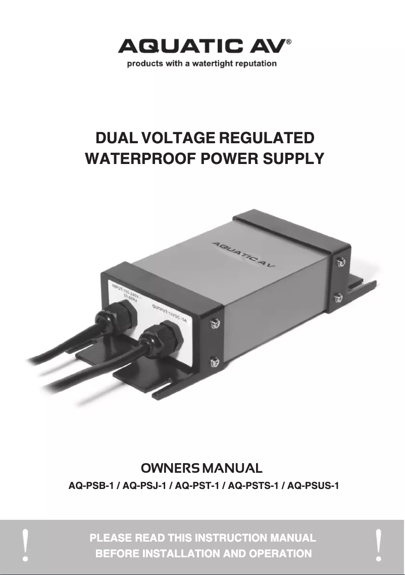 Page 1 de la notice Manuel utilisateur Aquatic AV AQ-PSB-1