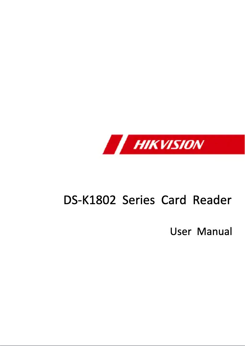 Page 1 de la notice Manuel utilisateur Hikvision DS-K1802E