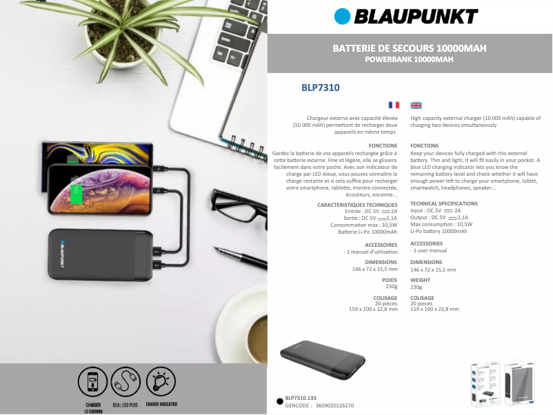 Image de la première page du manuel de l'appareil BLP7310