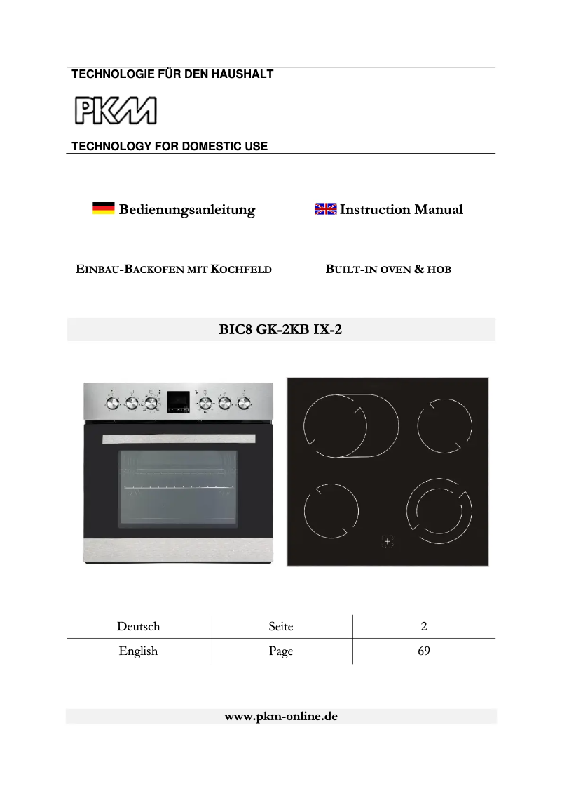 Image de la première page du manuel de l'appareil BIC8 2KB GK IX-2