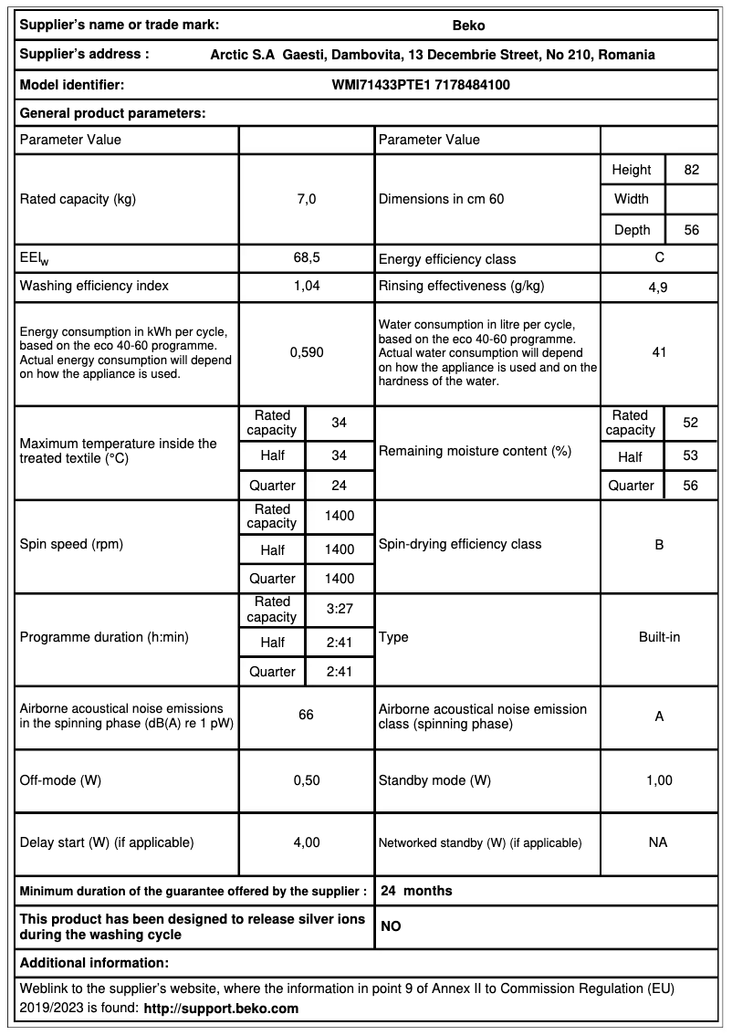 Image de la première page du manuel de l'appareil WMI71433PTE1