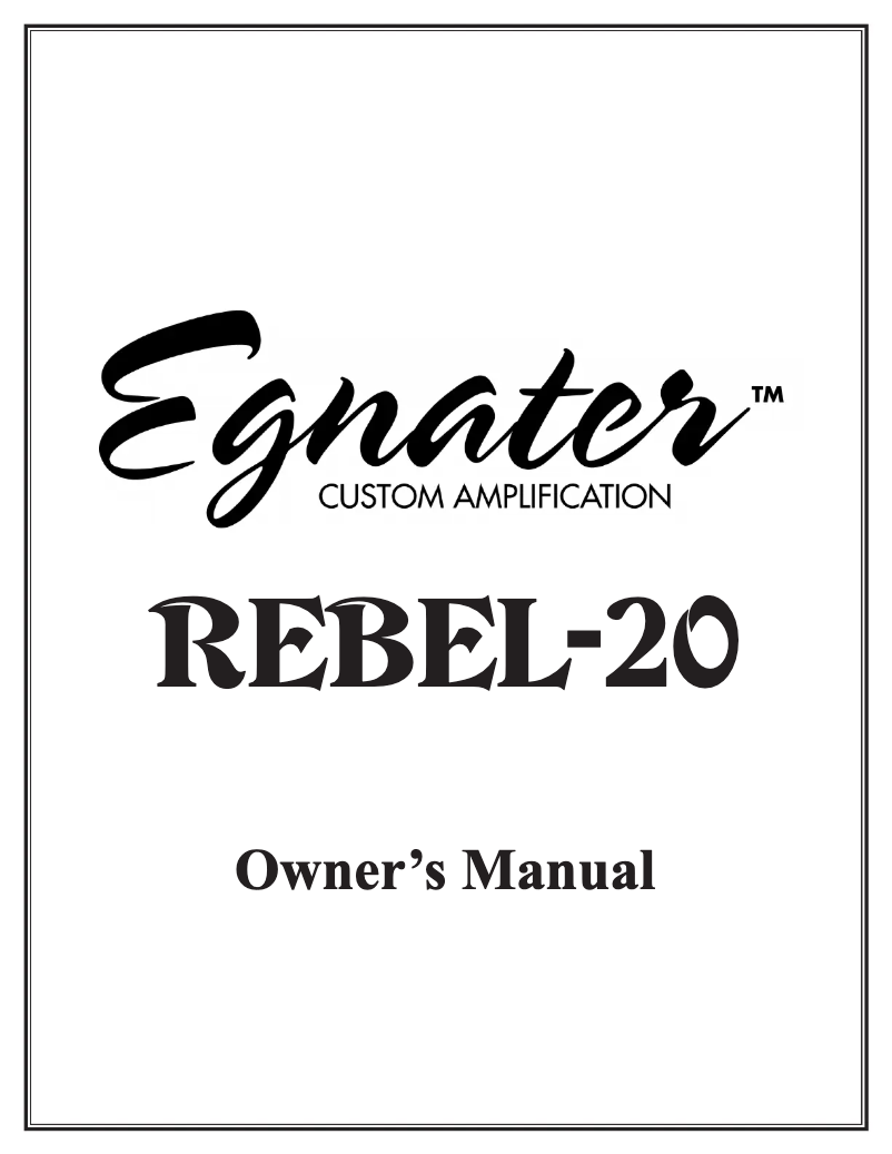 Página 1 del manual Manual de usuario Egnater Rebel-20