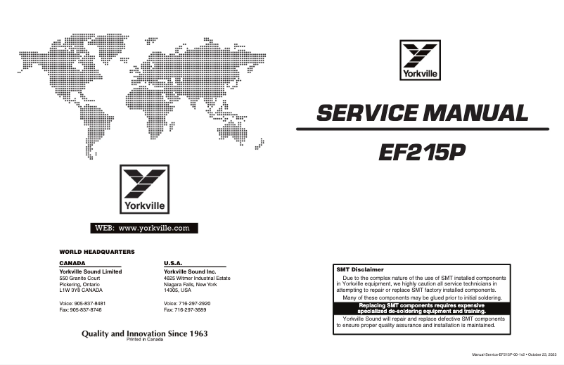 Image de la première page du manuel de l'appareil Elite EF215P