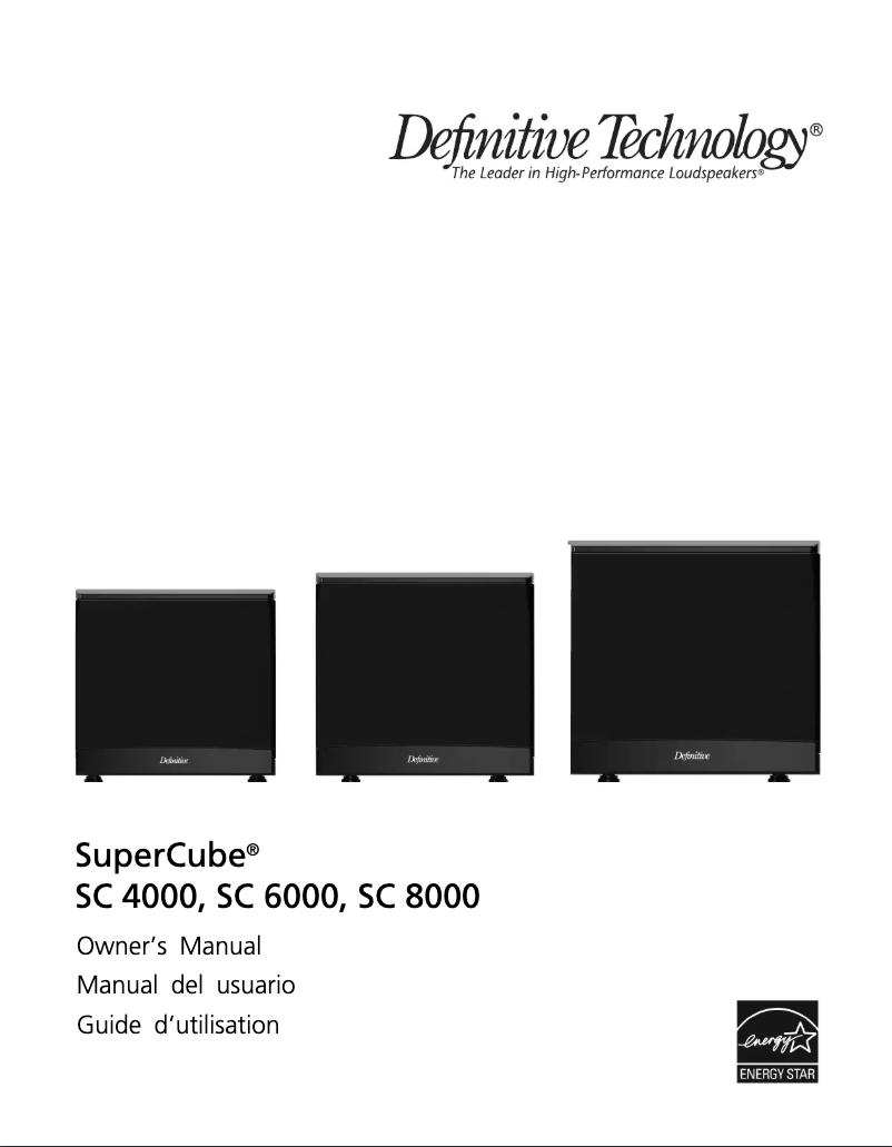 Page 1 de la notice Manuel utilisateur Definitive Technology SuperCube SC 8000