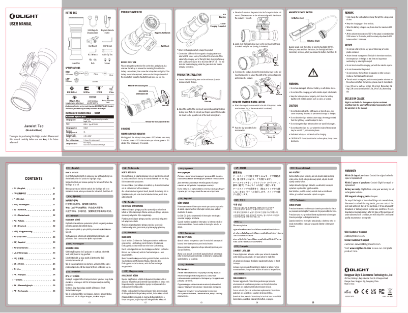 Image de la première page du manuel de l'appareil Javelot Tac
