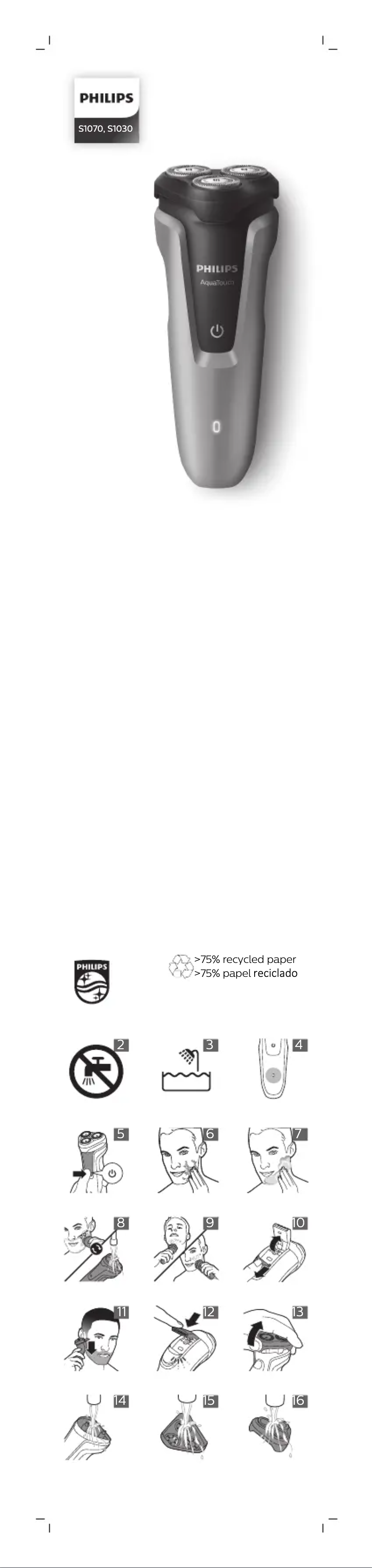 Page n°1 - Manuel utilisateur Philips AquaTouch S1070