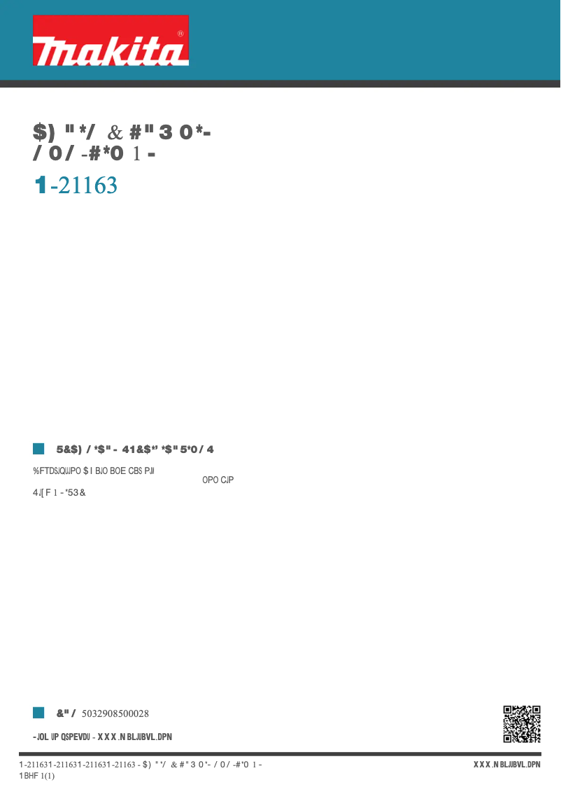 Page n°1 - Fiche technique Makita P-21163