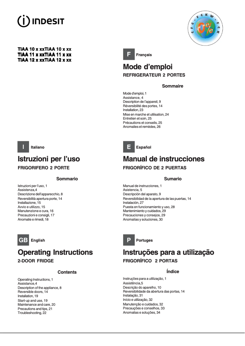 Image de la première page du manuel de l'appareil TIAA 12 (1)