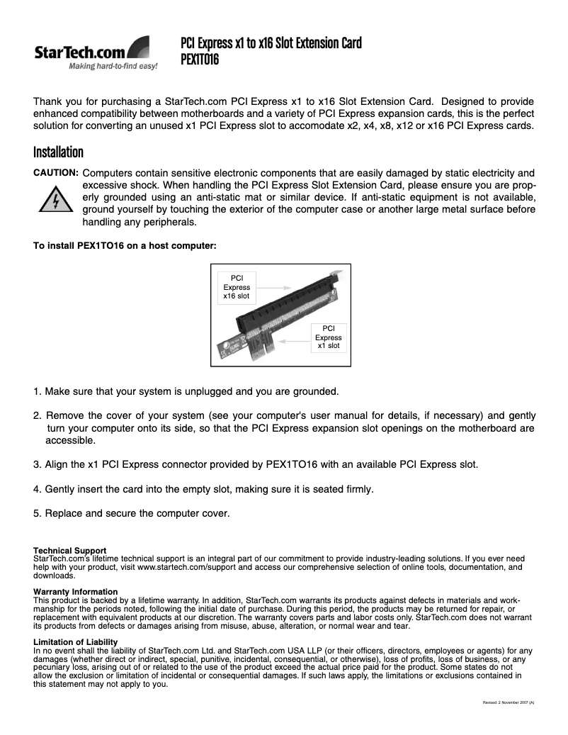Image de la première page du manuel de l'appareil PEX1TO16