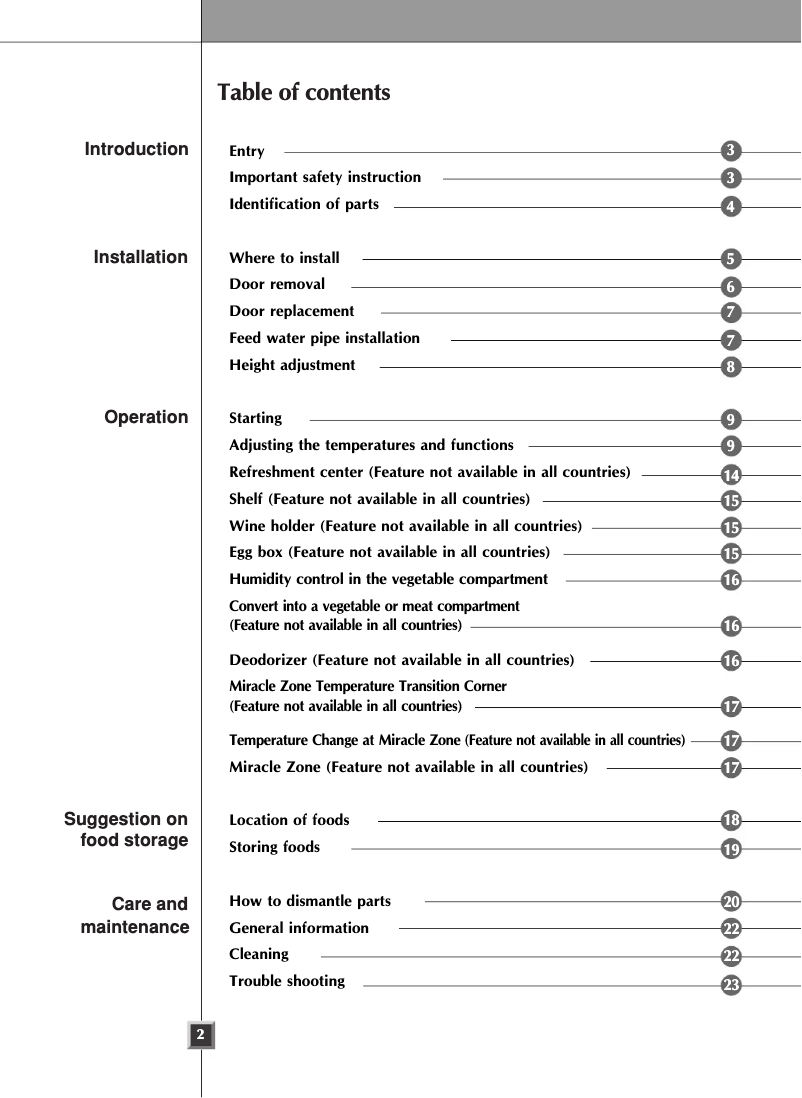 Page 1 de la notice Manuel utilisateur LG GR-P257STS