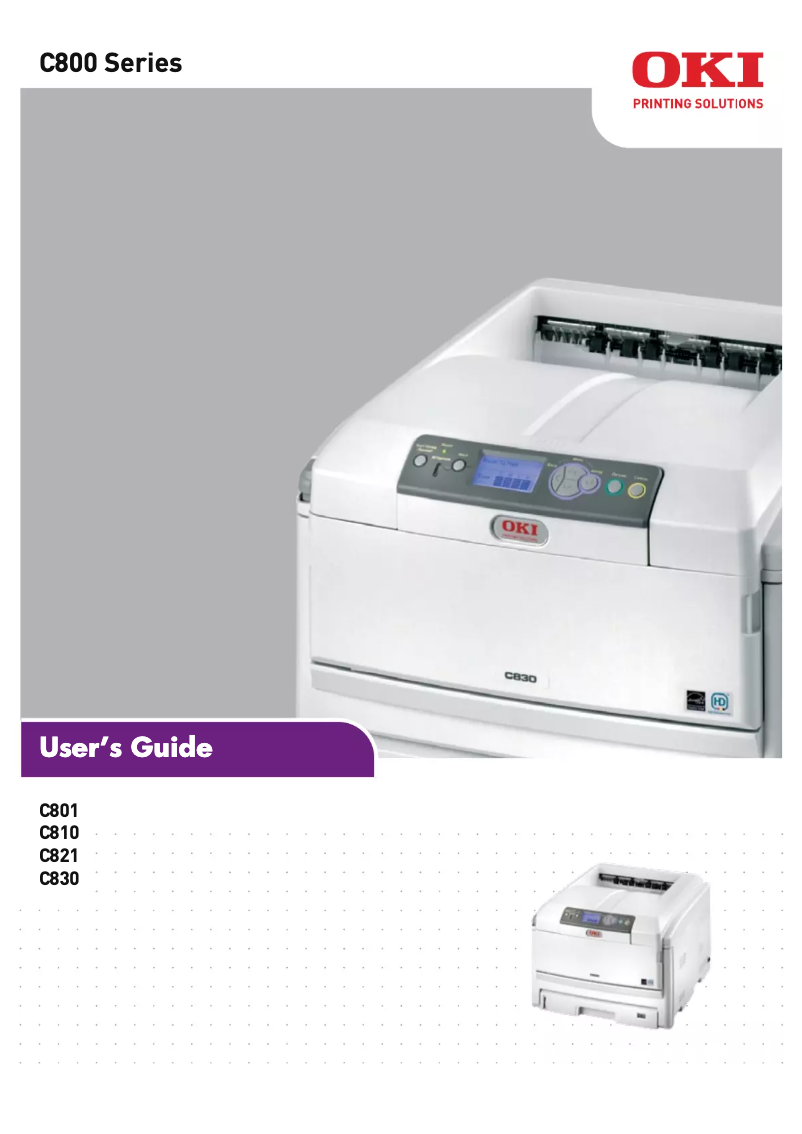 Page 1 de la notice Manuel utilisateur OKI C831n