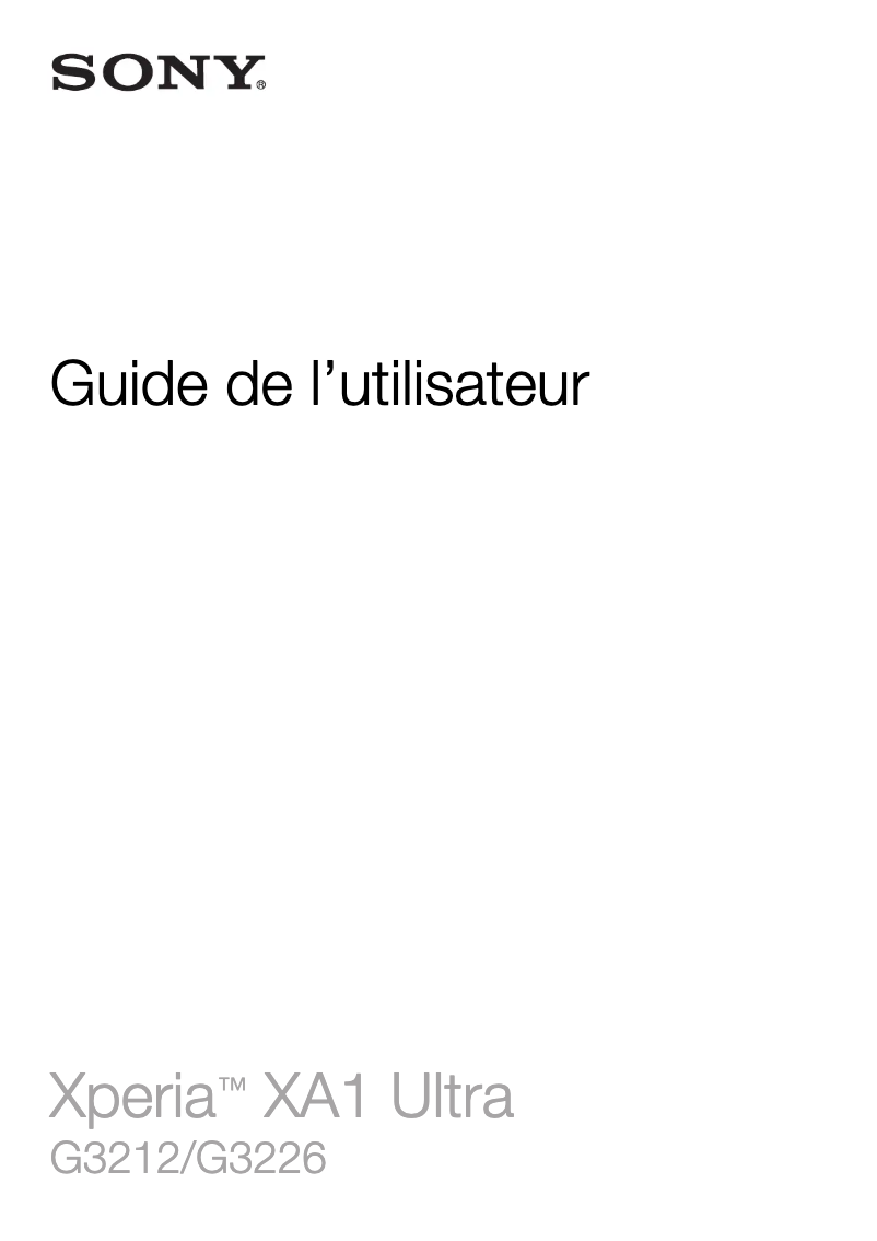 Page 1 de la notice Manuel utilisateur Sony Xperia XA1 Ultra
