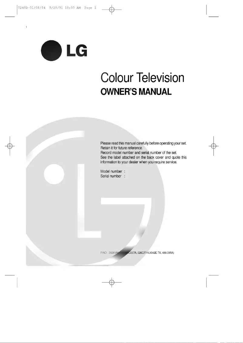 Page 1 de la notice Manuel utilisateur LG CT-29K36ET