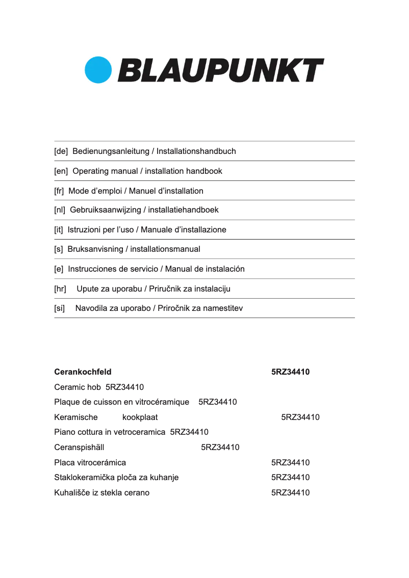 Image de la première page du manuel de l'appareil 5RZ34410