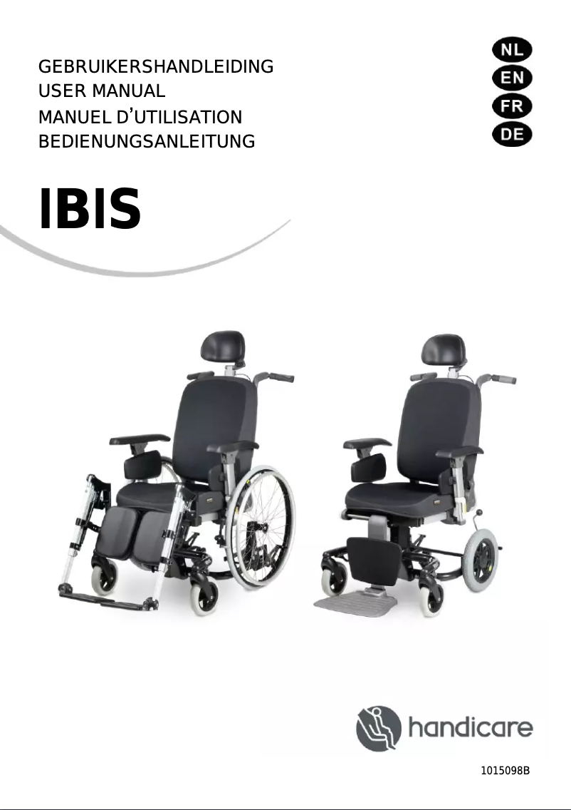 Page 1 de la notice Manuel utilisateur Handicare Ibis