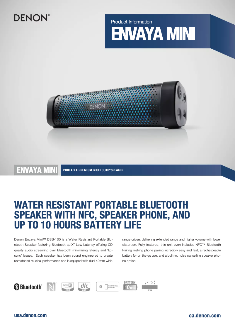 Image de la première page du manuel de l'appareil Envaya Mini DSB-100