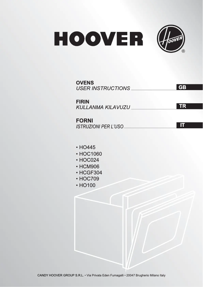 Page n°1 - Manuel utilisateur Hoover HOC709/6BX