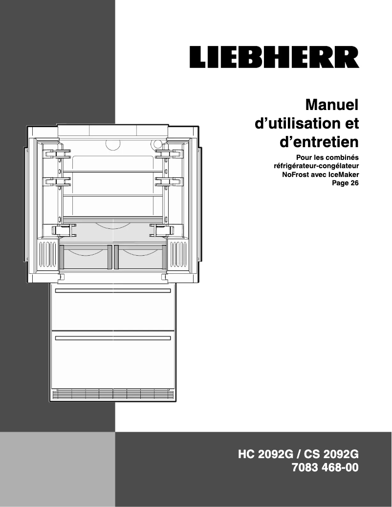 Page n°1 - Manuel utilisateur Liebherr HC 2092G