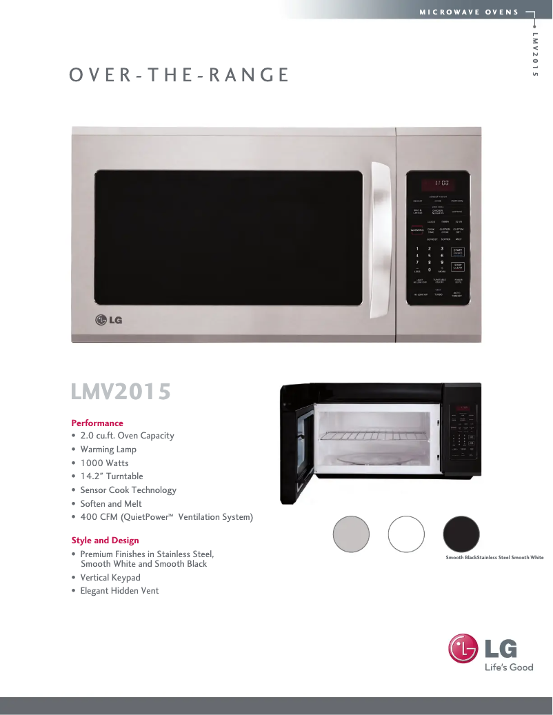 Página 1 del manual Ficha técnica LG LMV2015ST