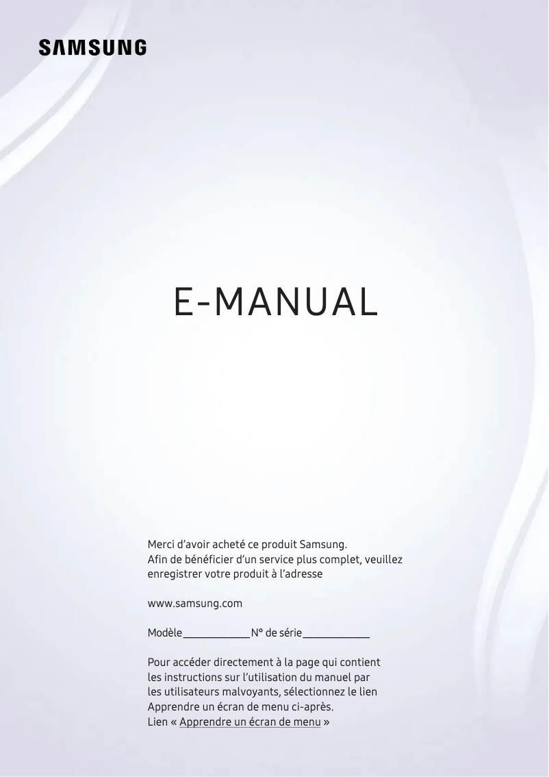 Page 1 de la notice Manuel utilisateur Samsung UE65RU7020W