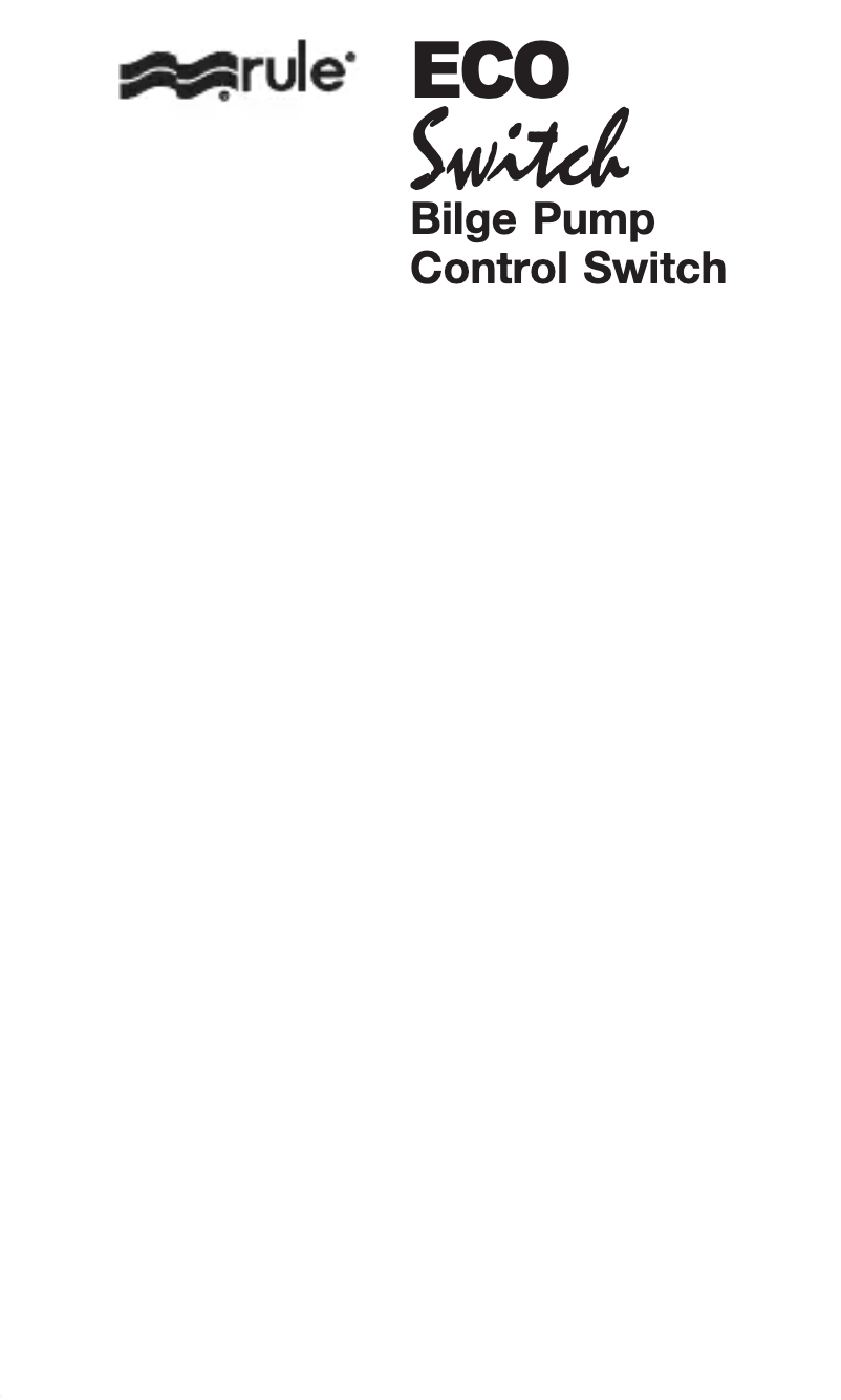 Page n°1 - Manuel utilisateur Rule ECO Switch