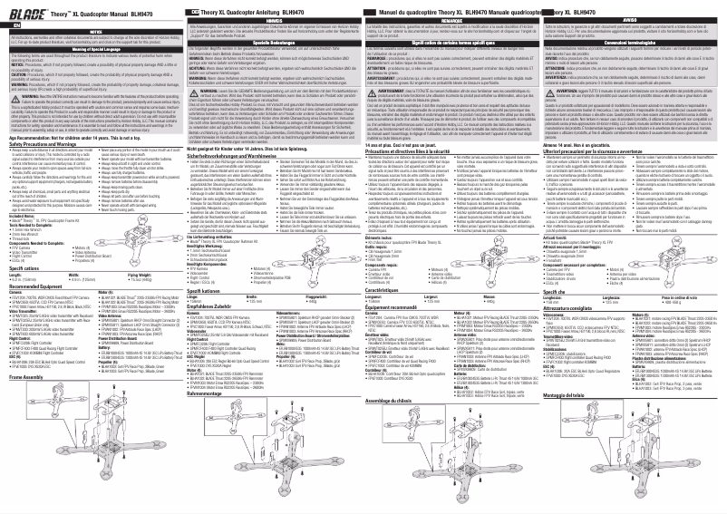 Page 1 de la notice Manuel utilisateur Blade Theory XL