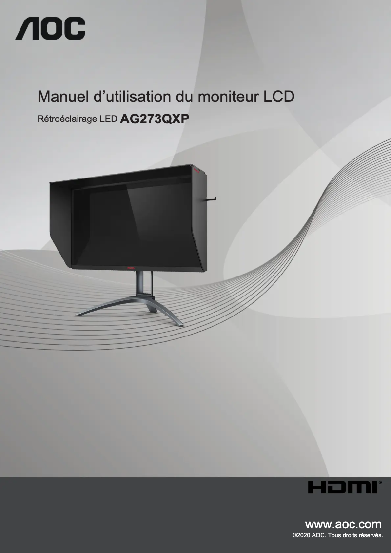 Page 1 de la notice Label énergétique AOC AGON AG273QXP