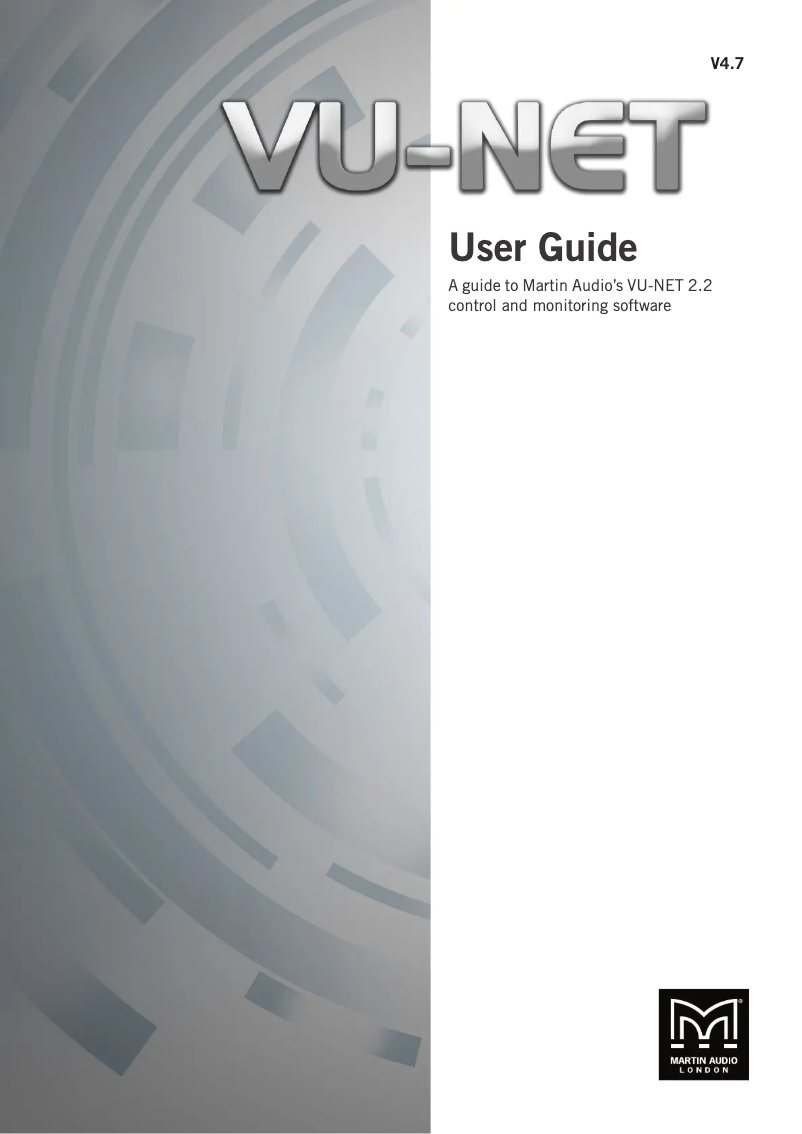 Page n°1 - Manuel utilisateur Martin Audio VU-NET 2.2.0