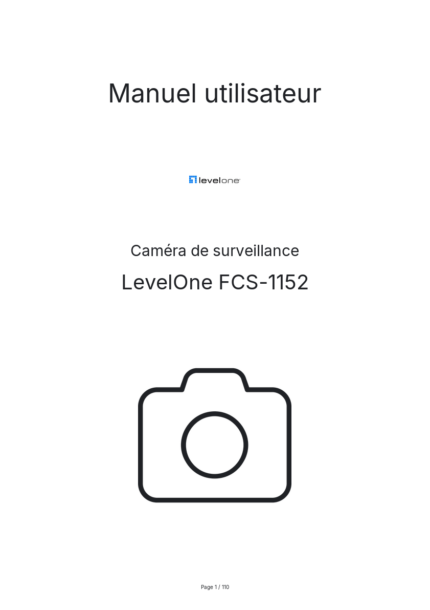 Page 1 de la notice Manuel utilisateur LevelOne FCS-1152
