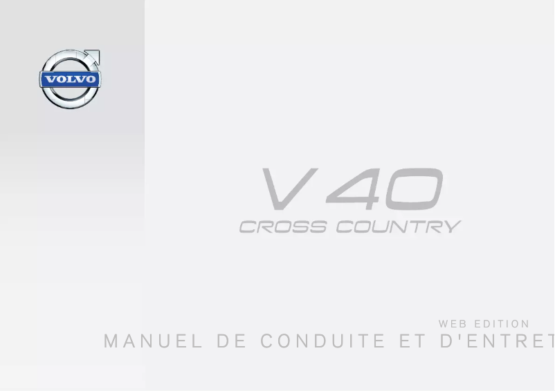 Image de la première page du manuel de l'appareil V40 Cross Country (2013)
