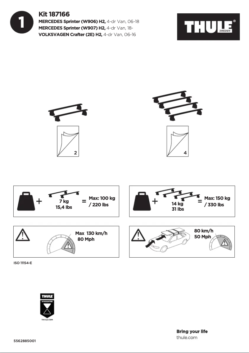 Page n°1 - Manuel utilisateur Thule Kit 187166