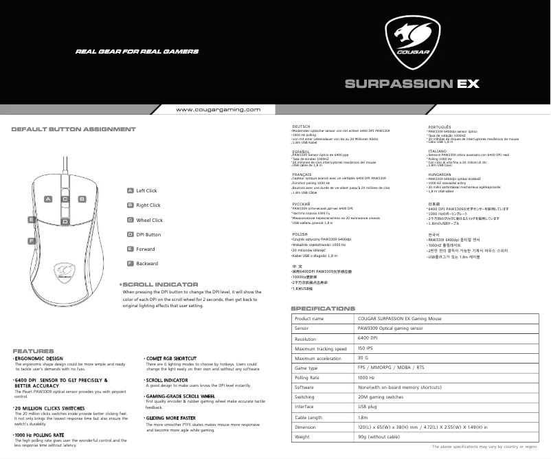 Image de la première page du manuel de l'appareil Surpassion EX
