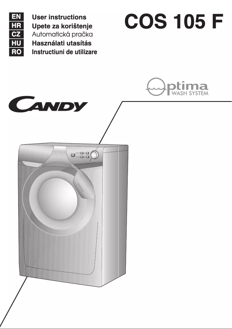 Page n°1 - Manuel utilisateur Candy COS 105 F