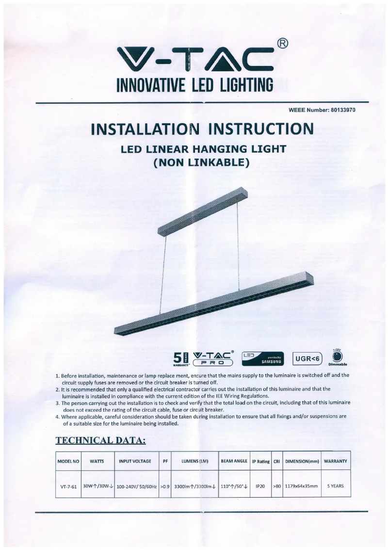 Image de la première page du manuel de l'appareil VT-7-61