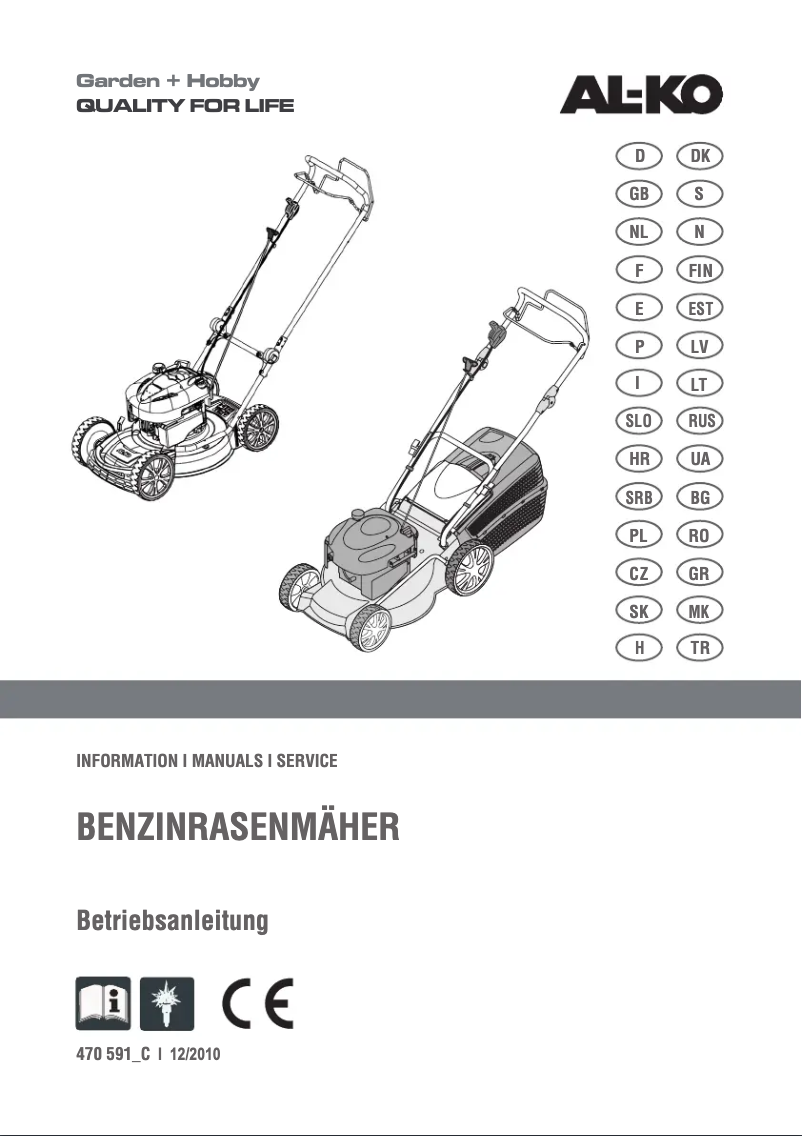 Page 1 de la notice Manuel utilisateur AL-KO Pro 125 OHV QSS