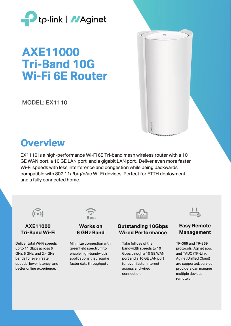 Page n°1 - Fiche technique TP-Link Aginet EX1110