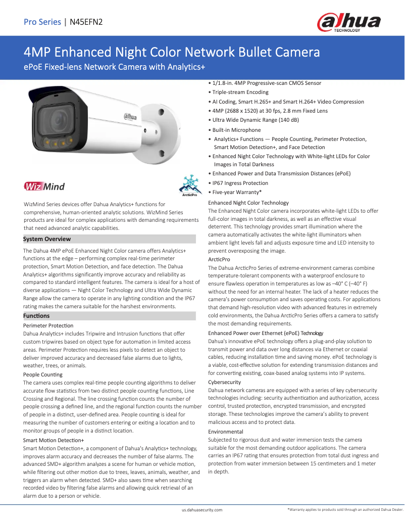 Page n°1 - Fiche technique Dahua Technology N45EFN2