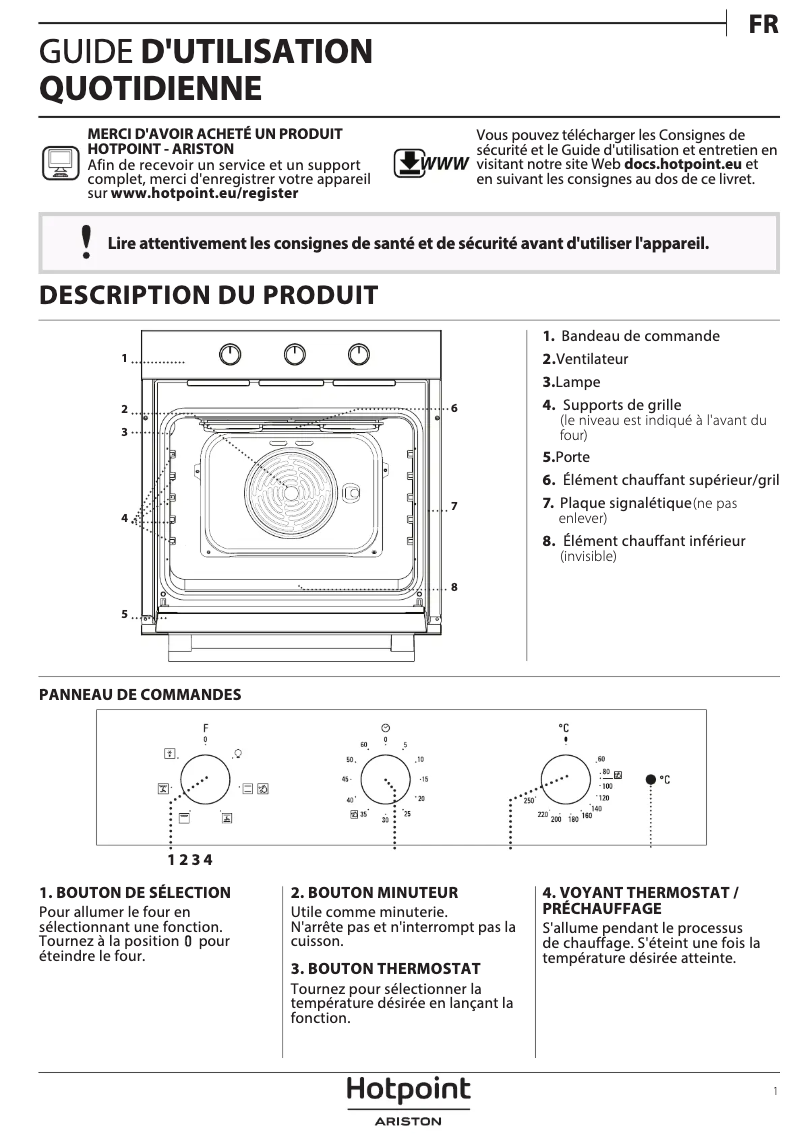 Image de la première page du manuel de l'appareil 3AF 534 H IX HA