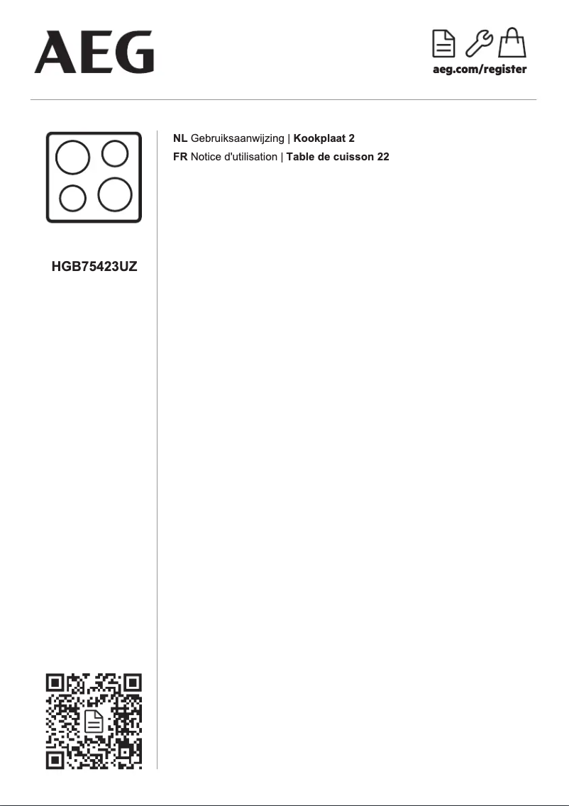 Page 1 de la notice Manuel utilisateur AEG HGB75423UZ