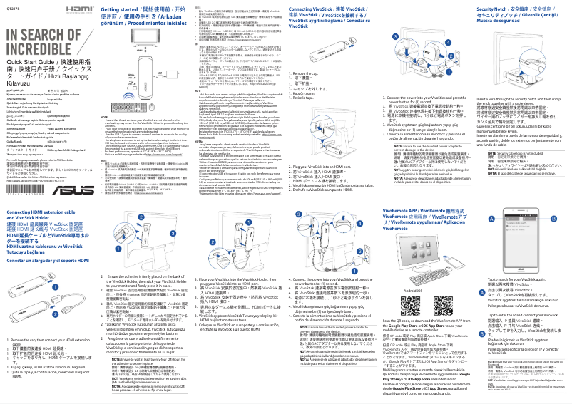Page n°1 - Guide de démarrage rapide Asus VivoStick TS10