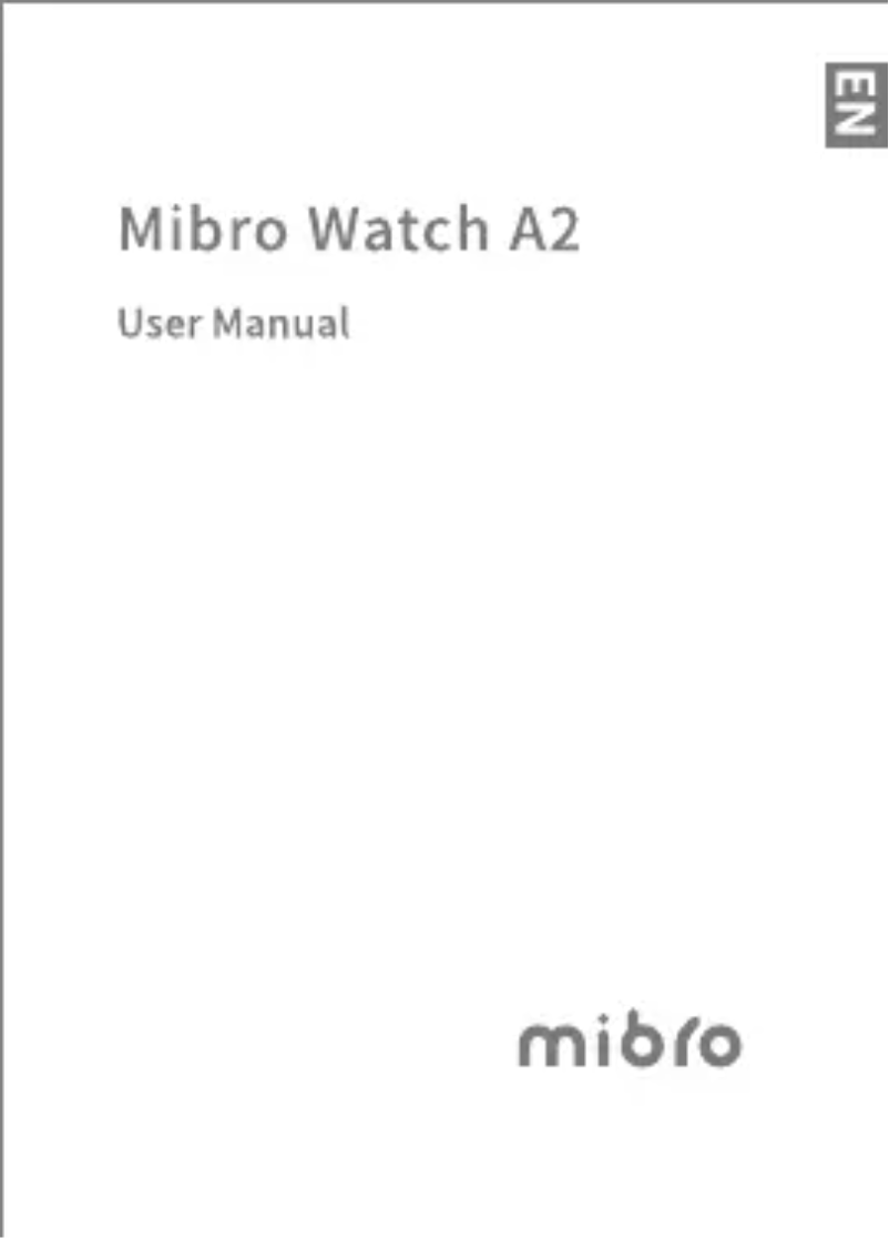 Image de la première page du manuel de l'appareil Watch A2