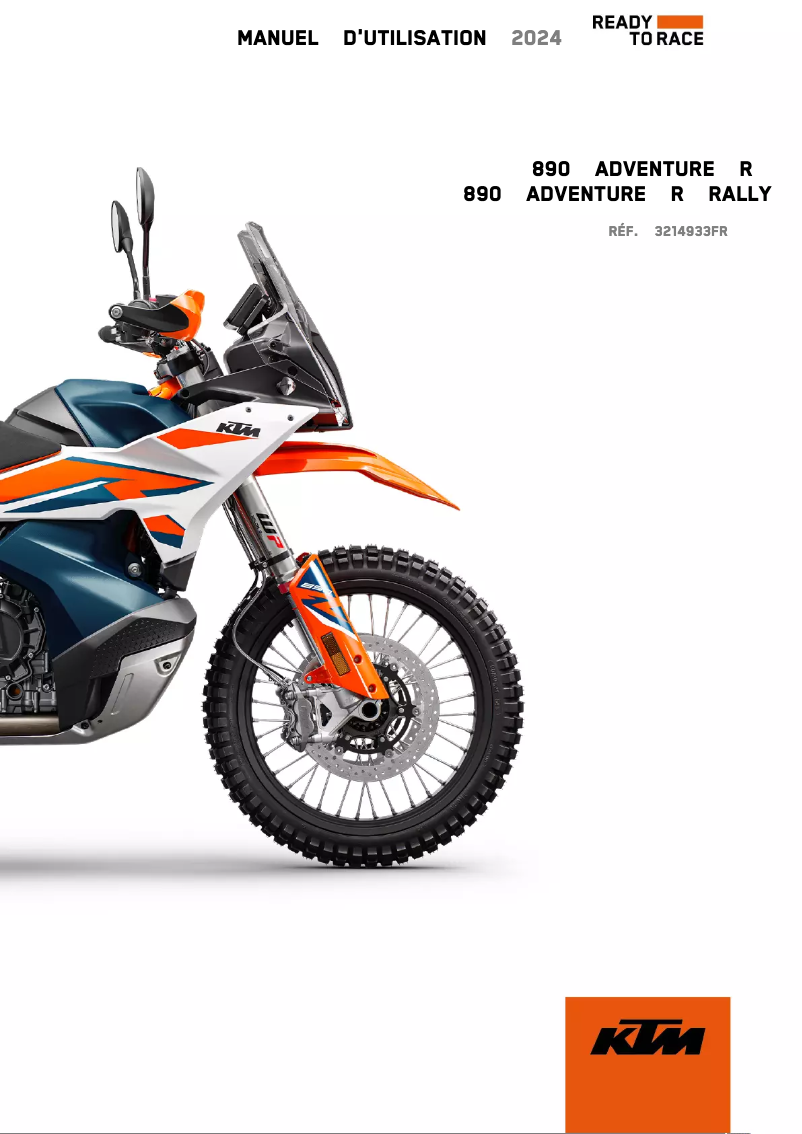 Page n°1 - Manuel utilisateur KTM 890 Adventure R (2024)
