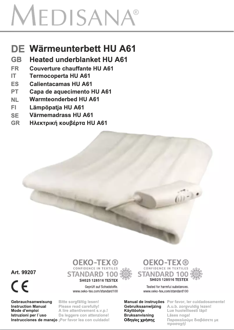 Page 1 de la notice Manuel utilisateur Medisana HU A61